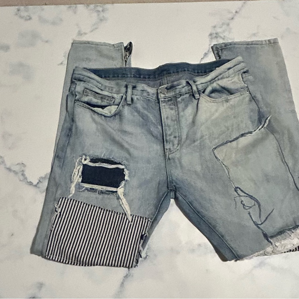 Mnml Patchwork Distressed Jeans - image 2